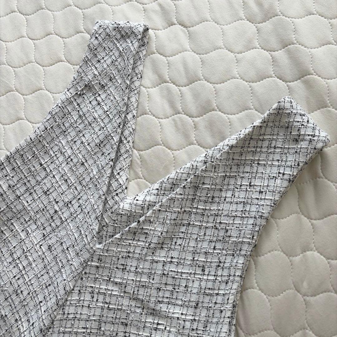 【美品】BEARDSLEY✴︎ツイードフレアワンピース　ホワイト サイズ1