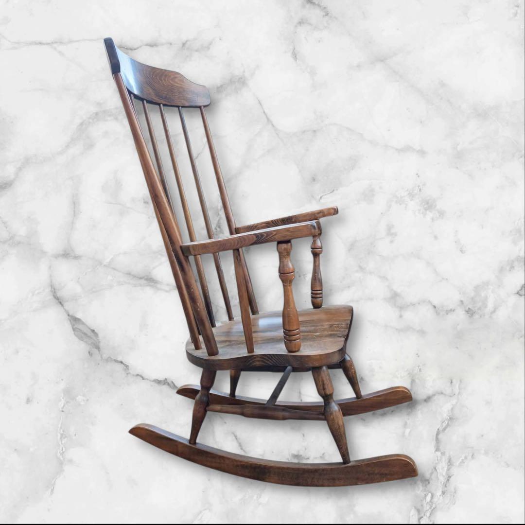 ②OGUNI ロッキングチェア 木製椅子 アームチェア ヴィンテージ 古家具