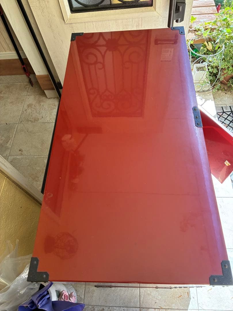 あべちゃん仙台箪笥　赤木肌木地呂漆塗り 彫金手打金具　高級　民芸家具