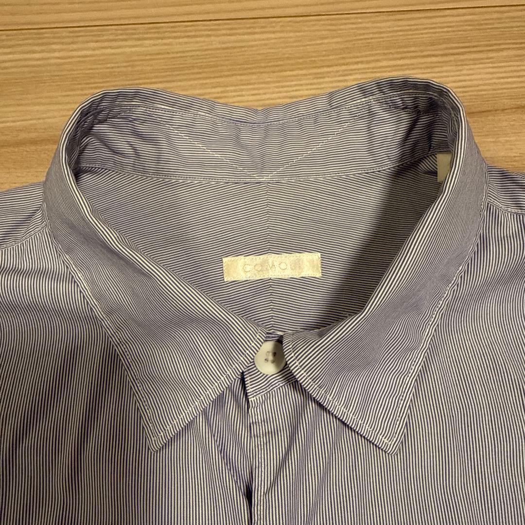 2021AW COMOLI コモリシャツ　ポプリン　ストライプ sax サイズ2