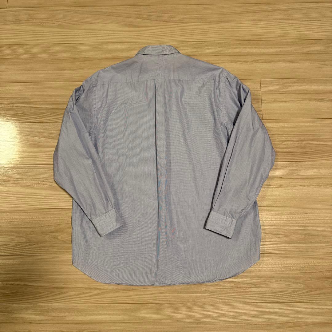 2021AW COMOLI コモリシャツ　ポプリン　ストライプ sax サイズ2
