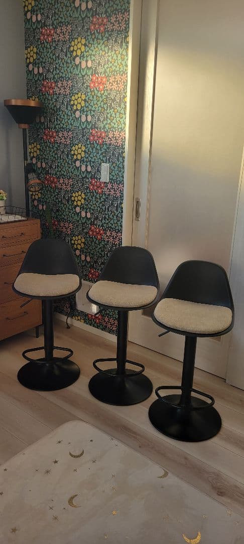 三重県津市近郊の方お渡し限定　エスパス購入　黒いバースツール 3脚セット