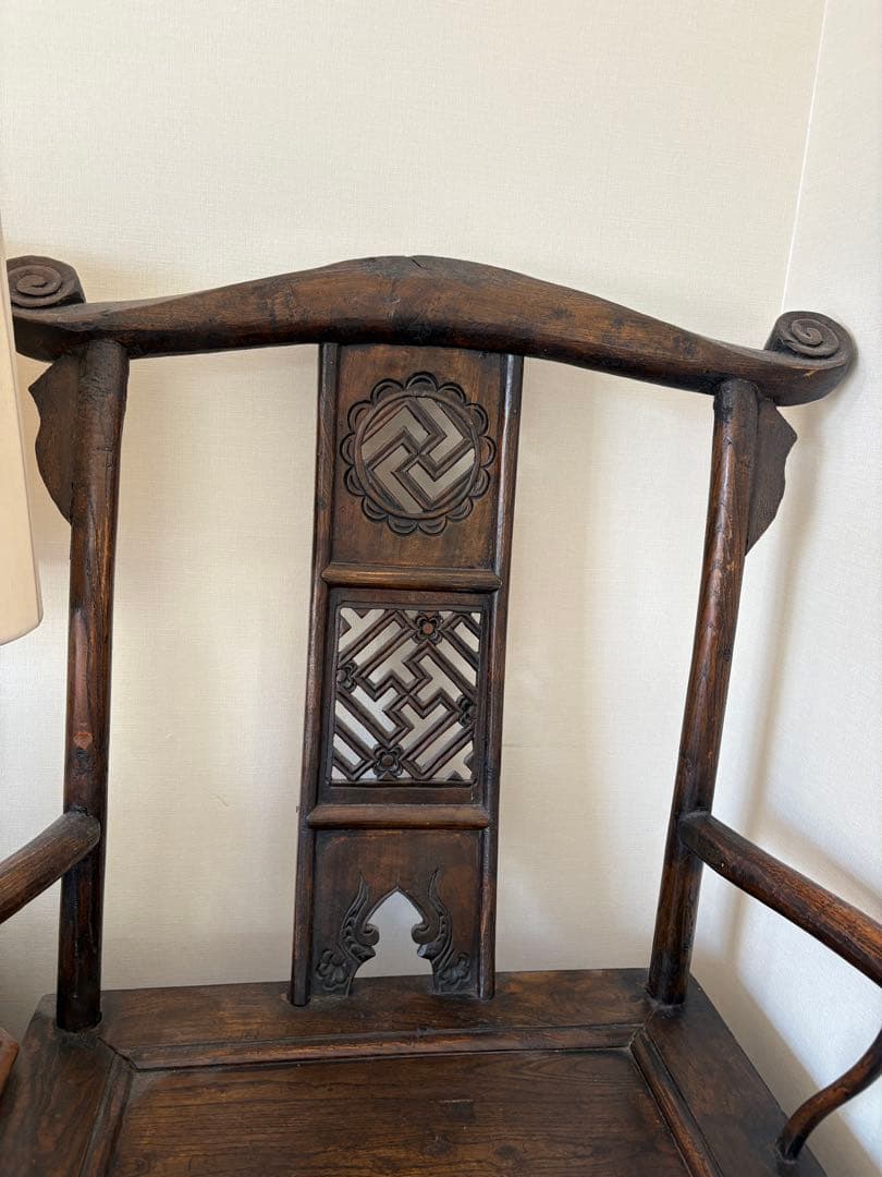 中華椅子　中国美術　唐木　アンティーク　ヴィンテージ　中国家具　①シノワズリ