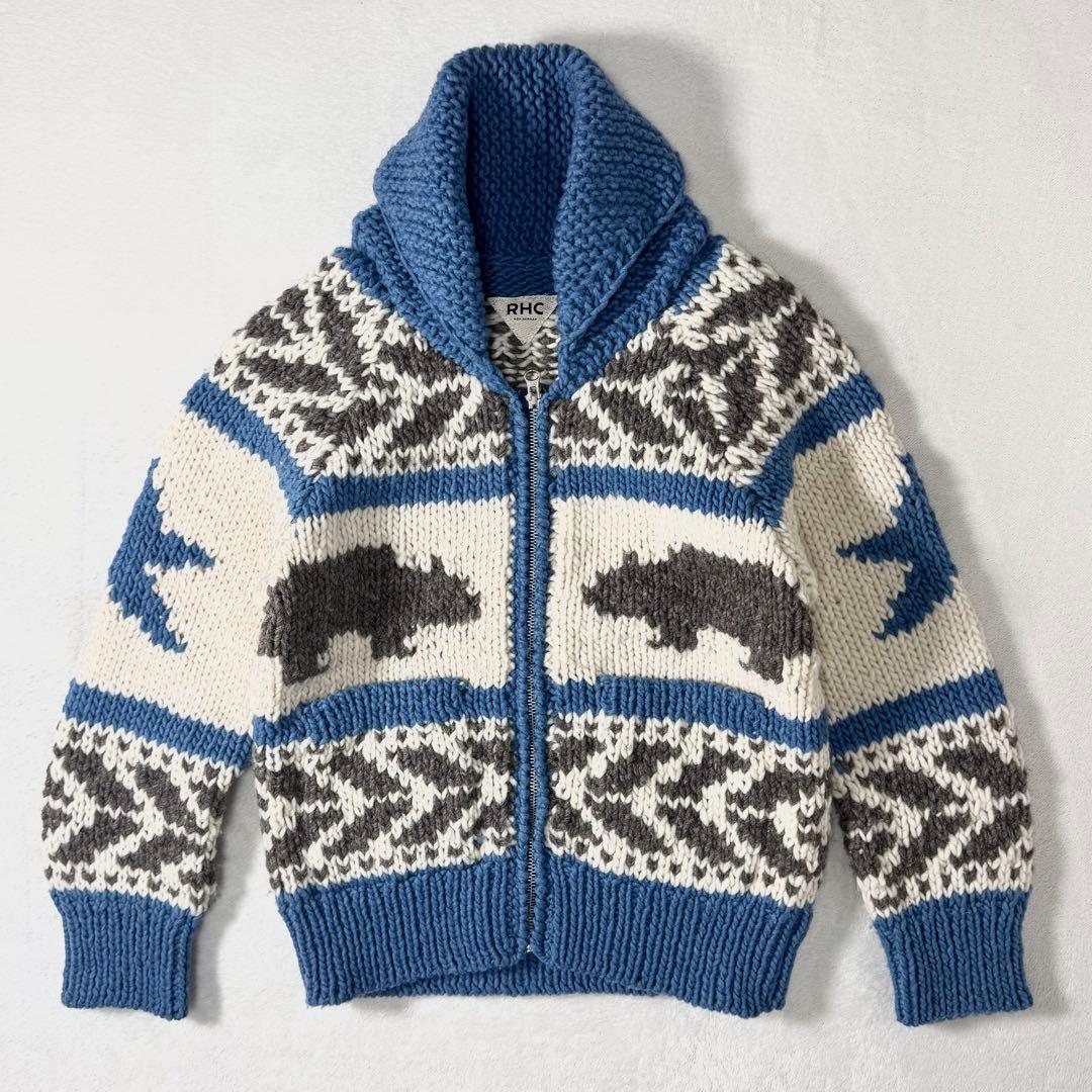 美品 RHC ロンハーマン カウチンニット ブルー ジャケット セーター