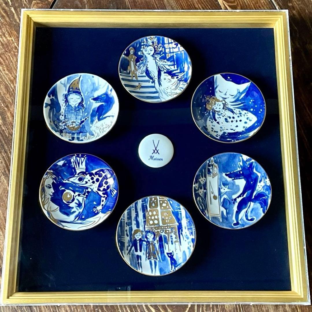 マイセン Meissen  グリム童話　額入り壁掛け飾り皿6枚