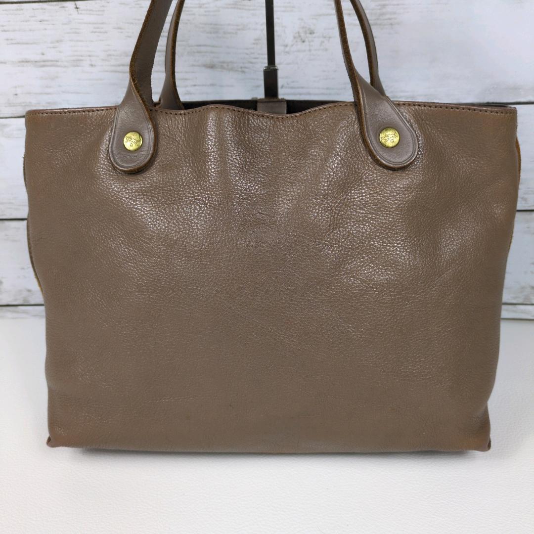 イルビゾンテ ハンドバッグ トートバッグ レザー グレージュ ロゴ型押し