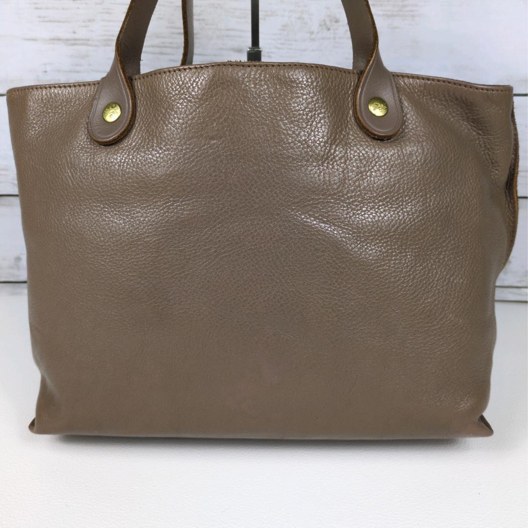 イルビゾンテ ハンドバッグ トートバッグ レザー グレージュ ロゴ型押し