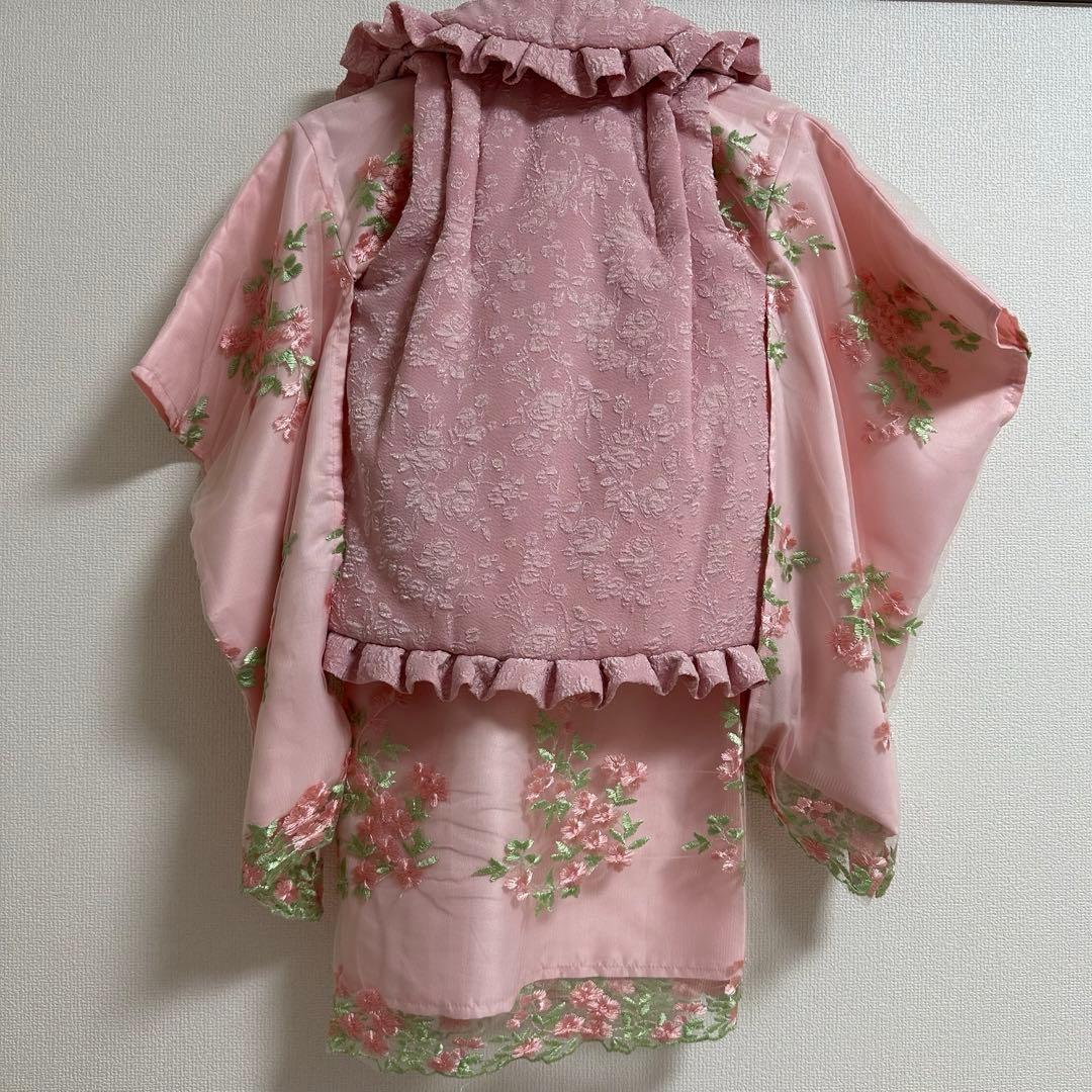 キャサリンコテージ♡フラワー刺繍レース着物ワンピ、被布セット　七五三