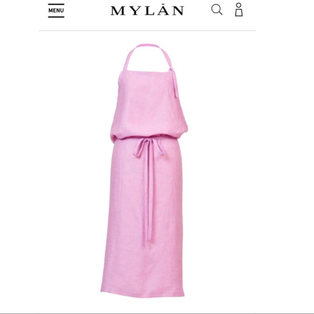 マイラン【完売】最高級リネン　エプロン　ライラック