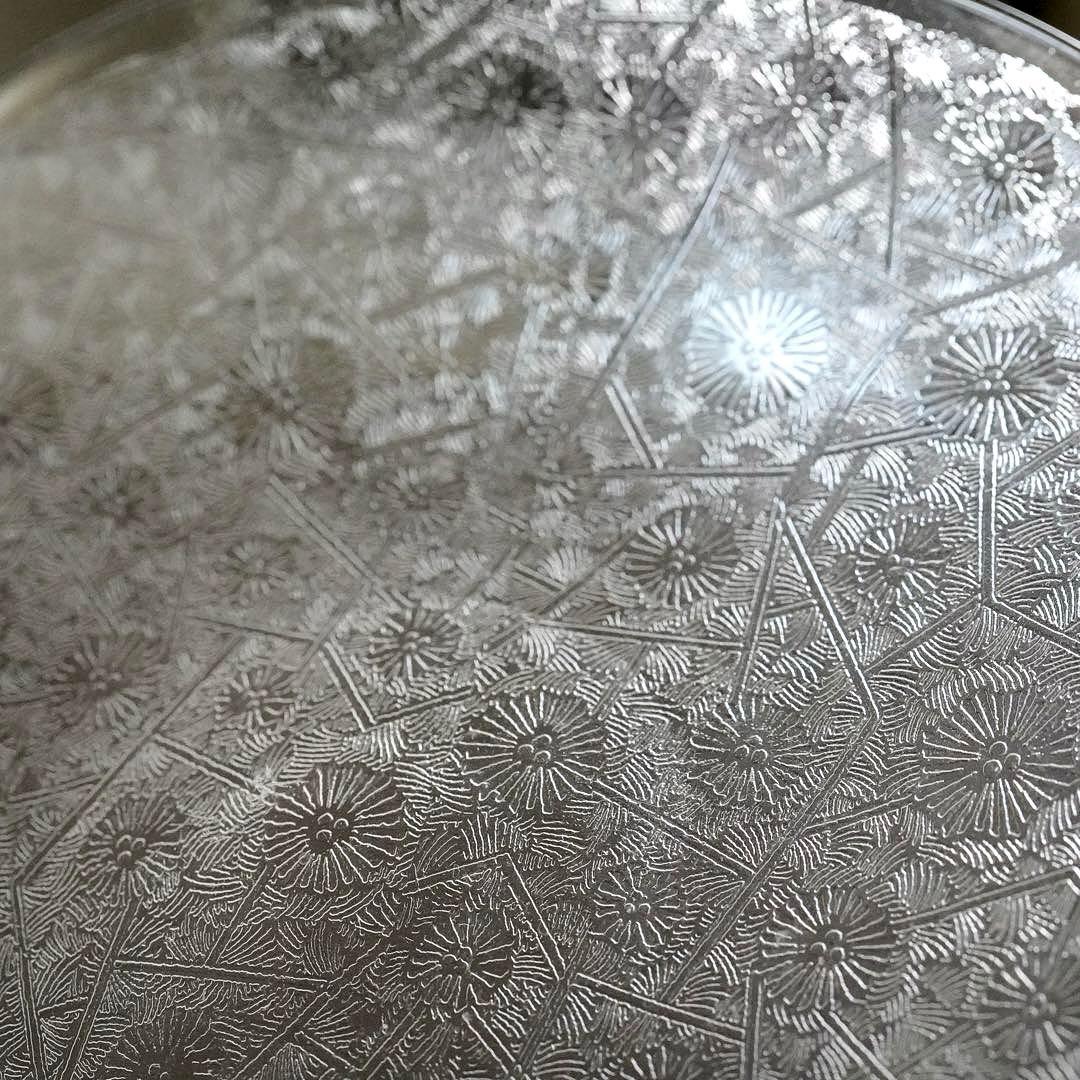 オールドサンルイ｜全面 アシッドエッチングのクリスタル プレート／小物入れ★美品