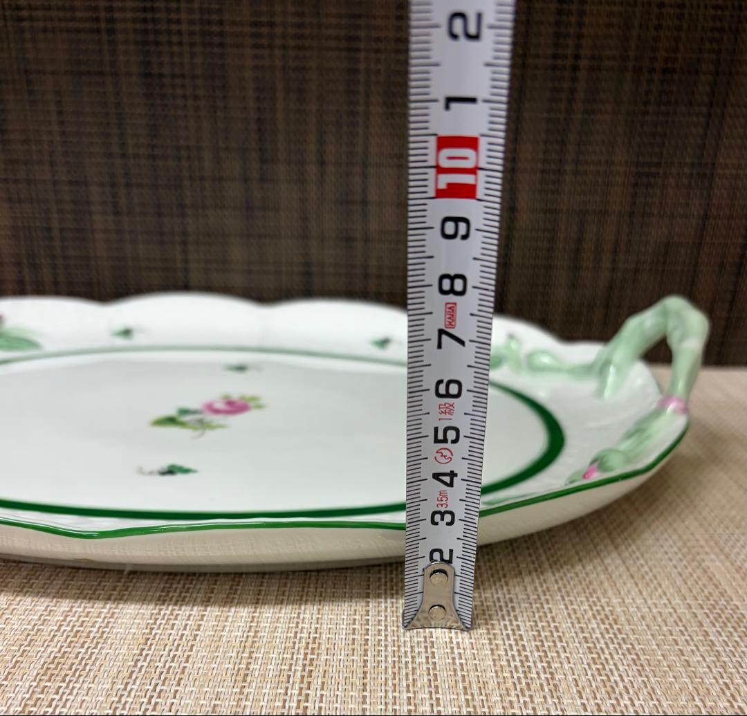 HEREND ウィーンの薔薇 持ち手付き オーバル 大皿 プレート 32cm