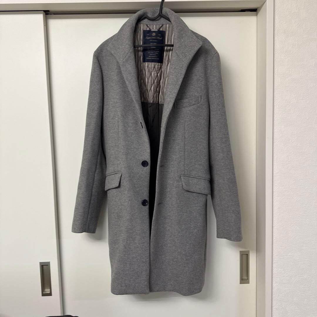 早い者勝ち　グレー チェスターコート スーパーファインウール　値段交渉可
