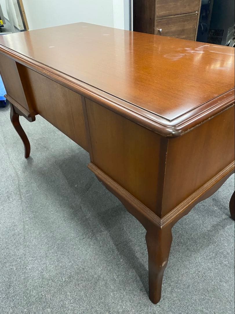 東海家具 クラシック テーブル　天然木 猫脚 デスク120cm