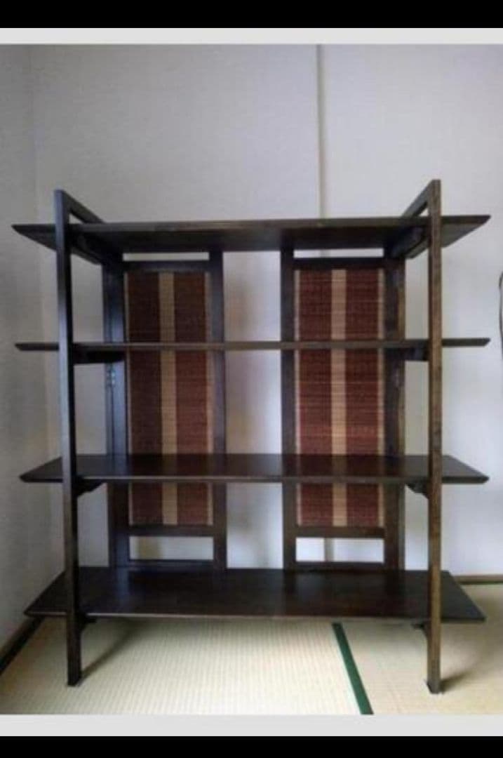 美品 ダークブラウン 木製オープンシェルフ