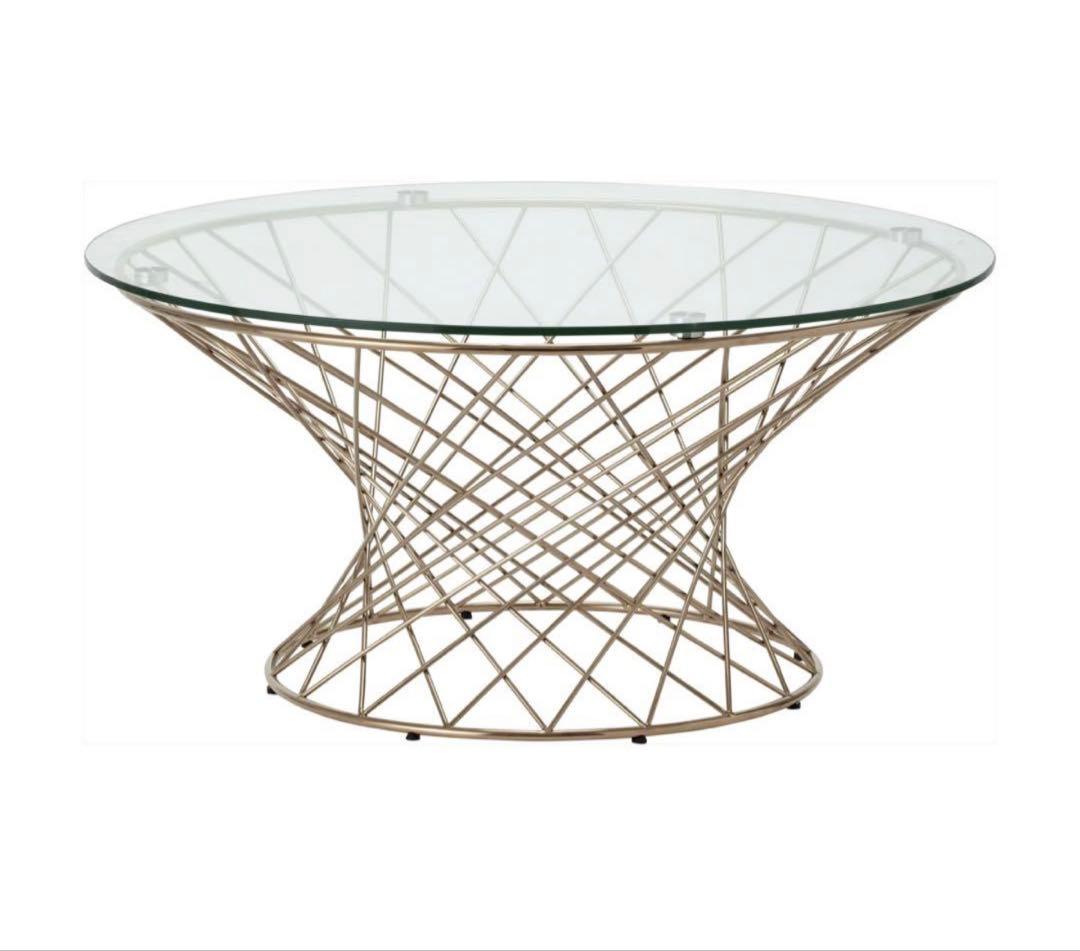 Francfranc ガラステーブル　ゴールド