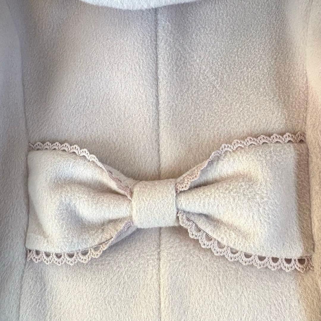 未使用級　LIZLISA ビジューリボンショートフードコートピンク フリーサイズ