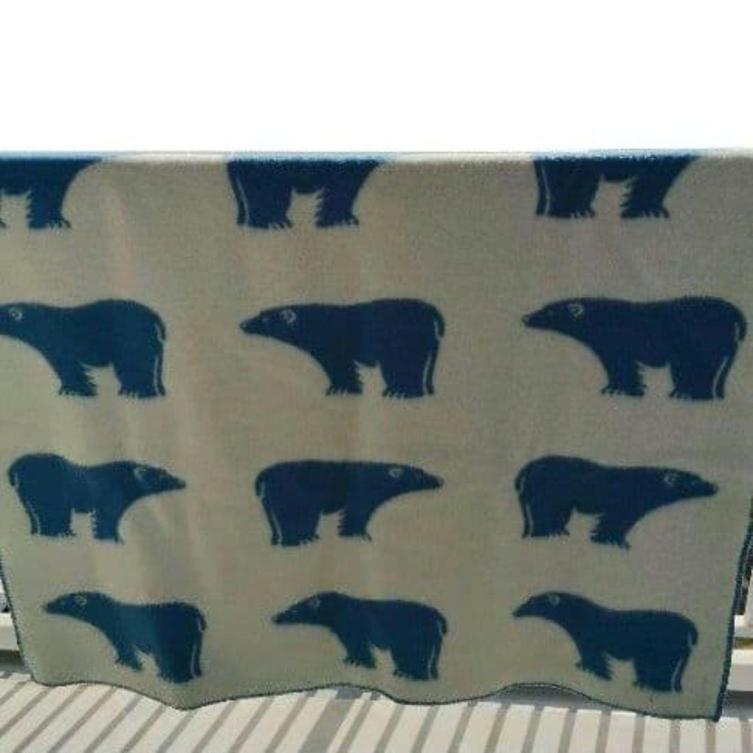 ロロス しろくま ホワイトベア ウール ノルウェー製 大判 ブランケット 北欧