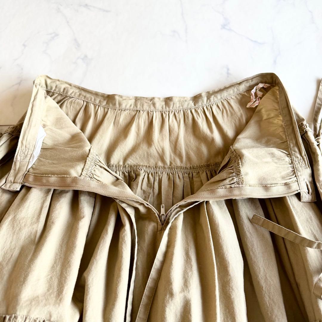 美品 ピンクハウス ティアードスカート マキシ丈 ピコフリル リボン ギャザー