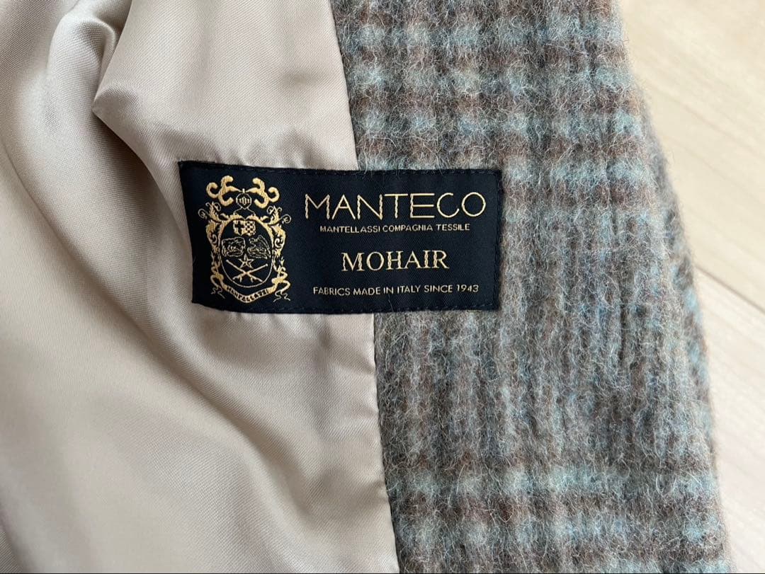 SHIPS マンテコ シャギー チェック コート チェスター g シップス 38