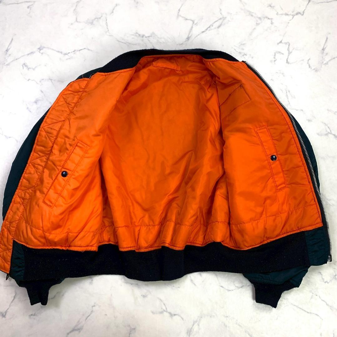 希少カラー★ 90s USA製 ALPHA MA-1 ネイビー L　E022