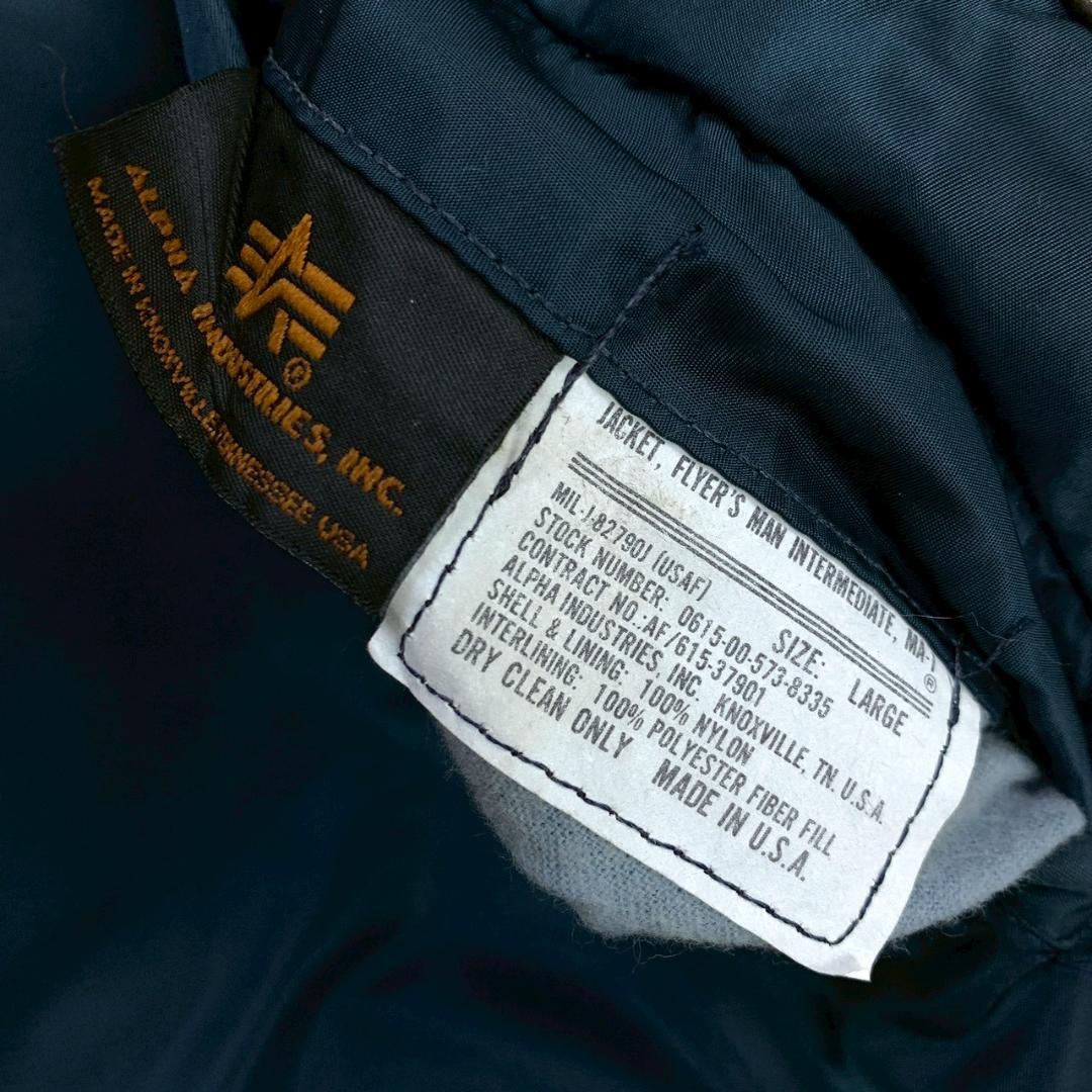 希少カラー★ 90s USA製 ALPHA MA-1 ネイビー L　E022