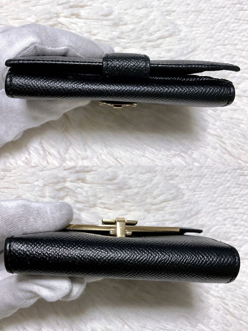 ♡極美品♡フェラガモ ガンチーニ 二つ折り財布 クリップ クロージャー ブラック