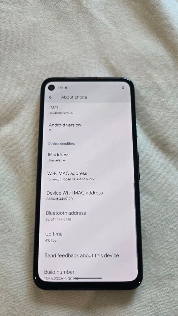 Google Pixel 4a ブラック 本体128gb simフリー