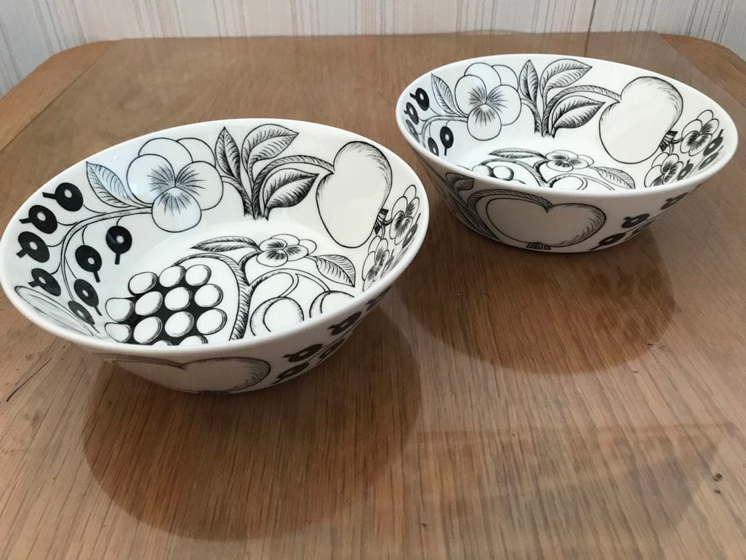 【未使用】ARABIA アラビア ブラックパラティッシ ボウル2枚セット