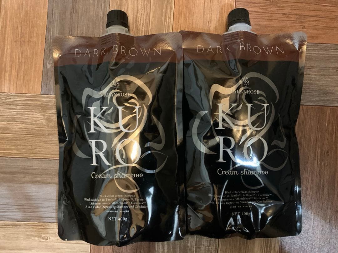 ＫＵＲＯクリームシャンプー、ダークブラウン400g×2個セット