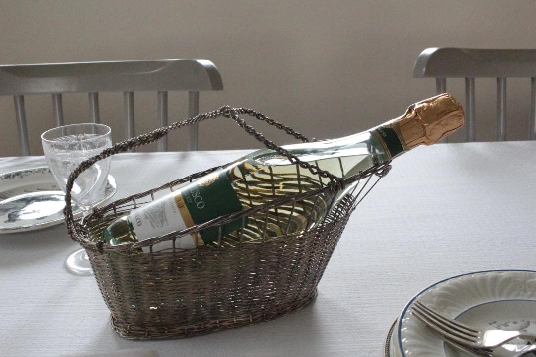 ワイヤーボトルパニエ・ワイヤーバスケット/アンティーク