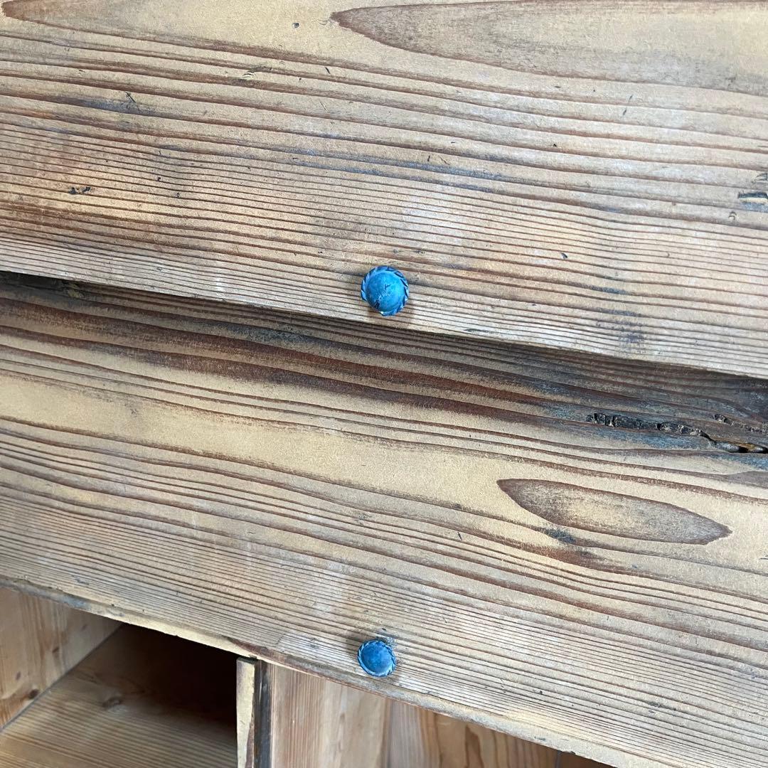 アンティーク パタパタ棚 チェスト 本棚 食器棚 無垢材 無塗装