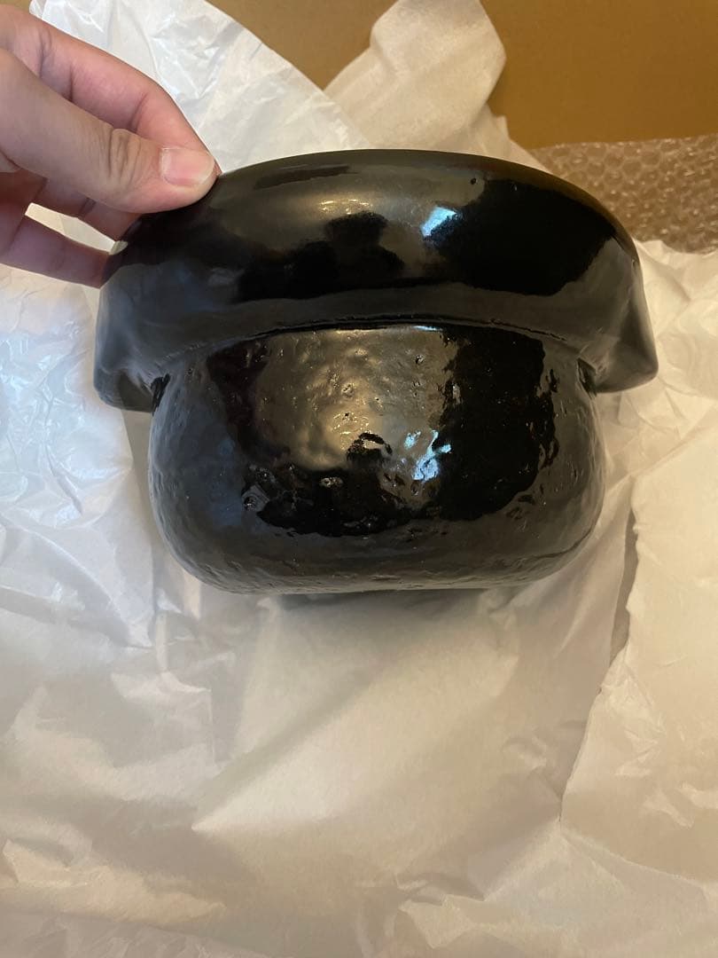 黑楽二合御飯鍋　雲井釜