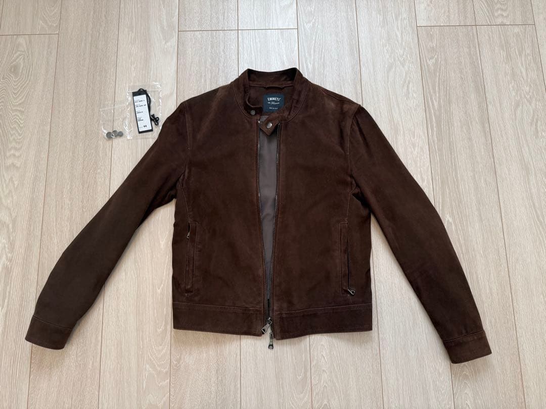 EMMETI エンメティ マロン（こげ茶 ）スエード シングルライダース