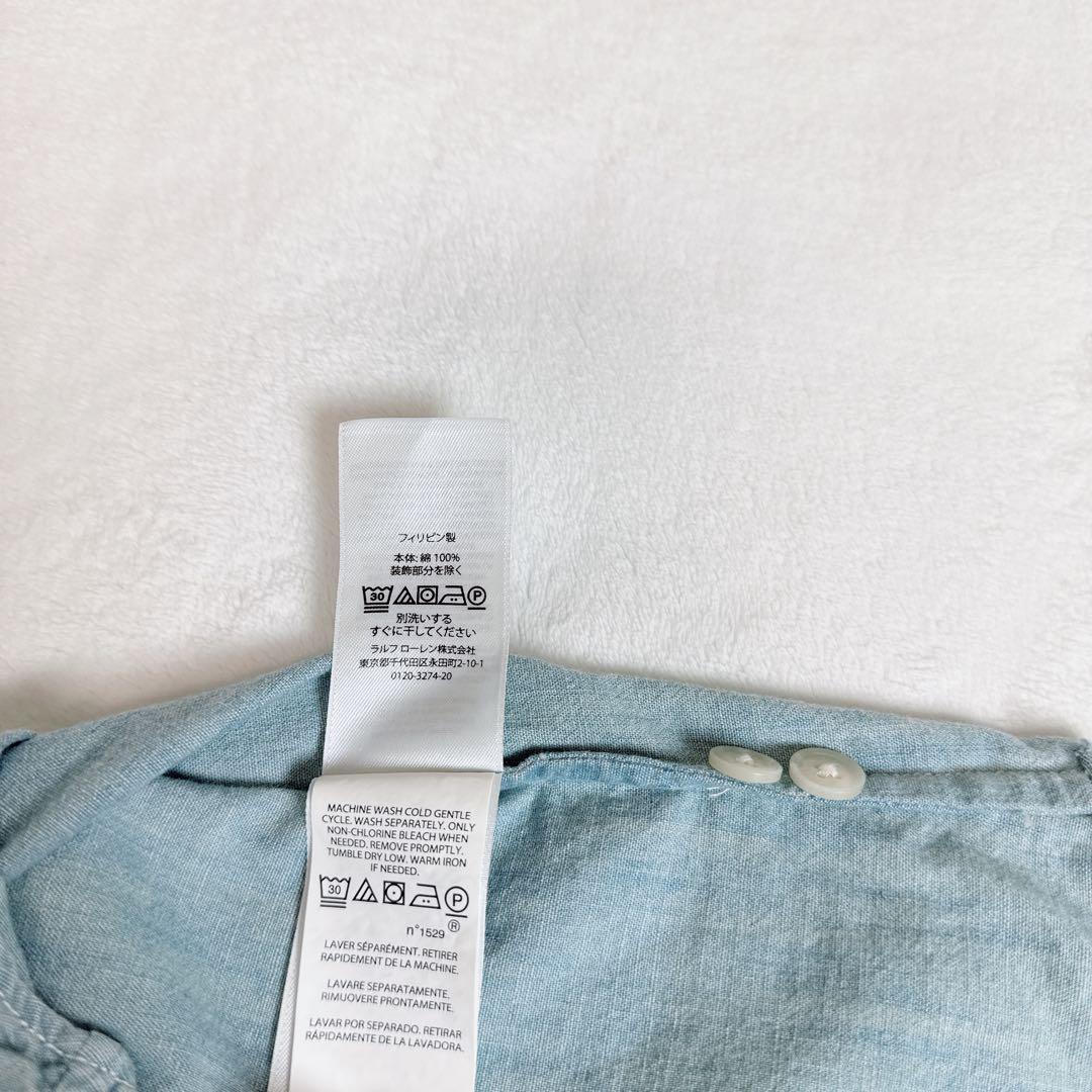 RALPH LAUREN ラルフローレン　ロゴ　デニムシャツ　パフスリーブ　6