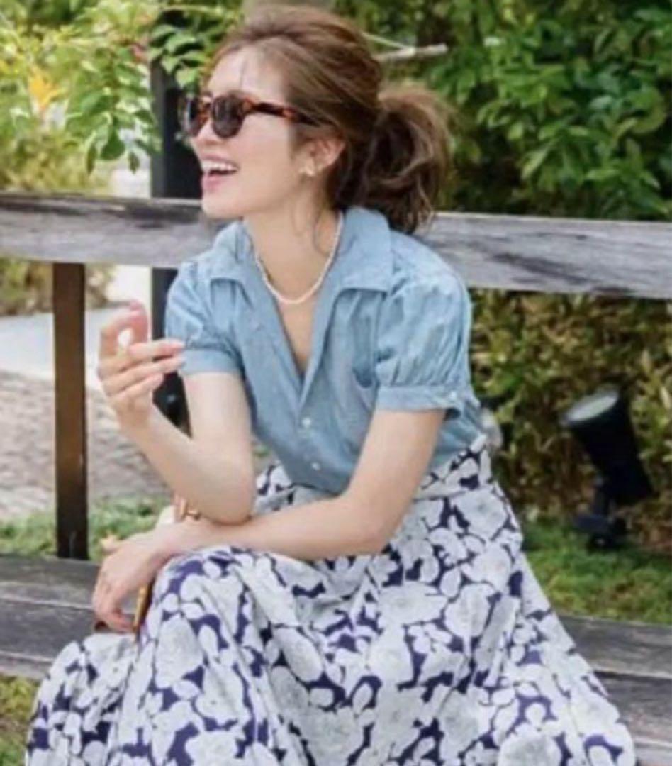 RALPH LAUREN ラルフローレン　ロゴ　デニムシャツ　パフスリーブ　6