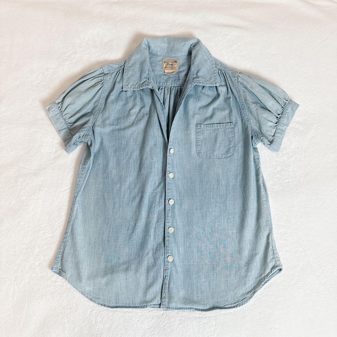 RALPH LAUREN ラルフローレン　ロゴ　デニムシャツ　パフスリーブ　6