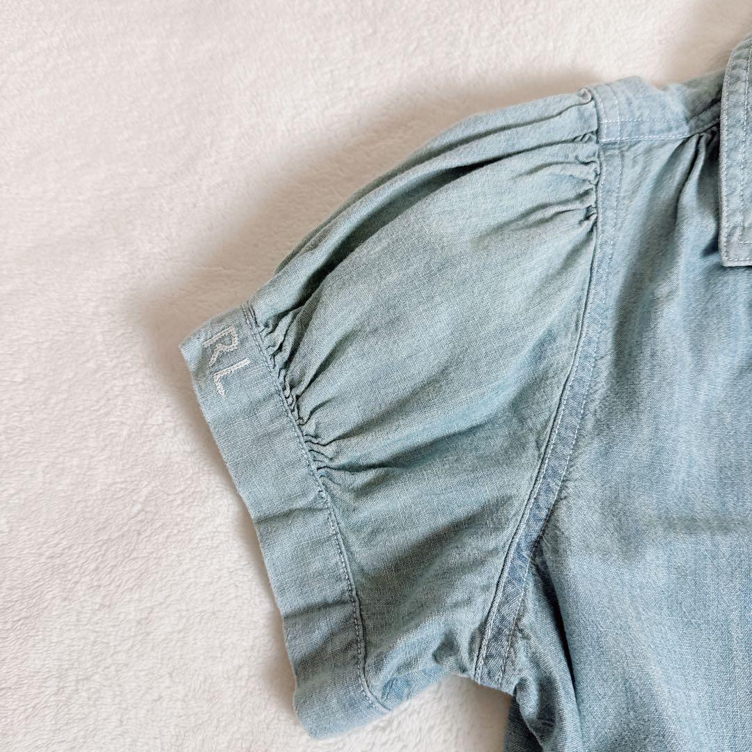 RALPH LAUREN ラルフローレン　ロゴ　デニムシャツ　パフスリーブ　6