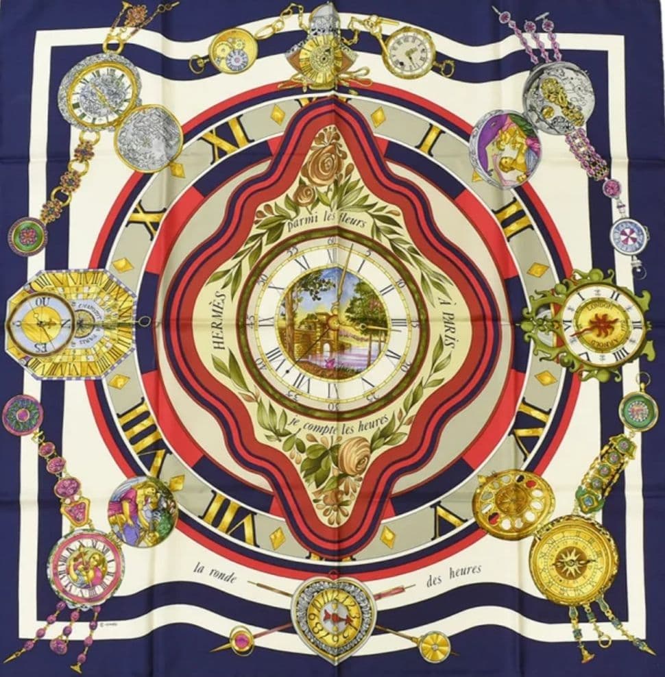 エルメス　HERMES　スカーフ　カレ90　時の輪舞