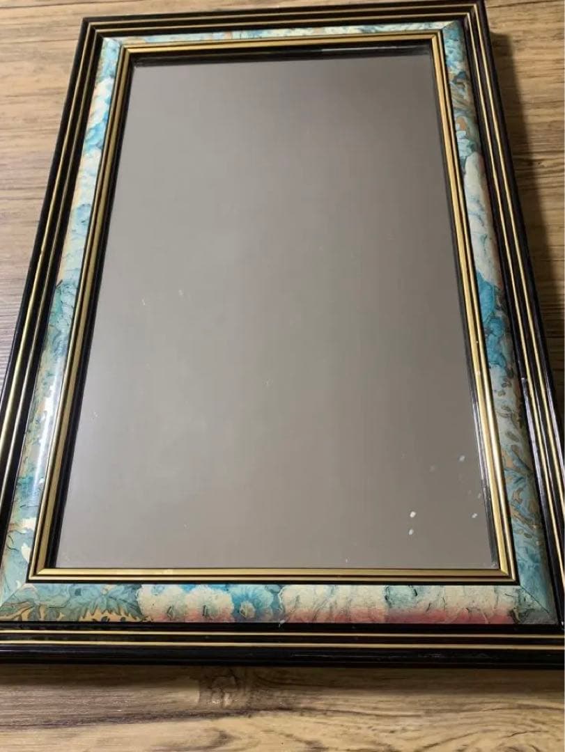 アンティークレトロ☆花柄デザイン★長方形★デザイン。鏡