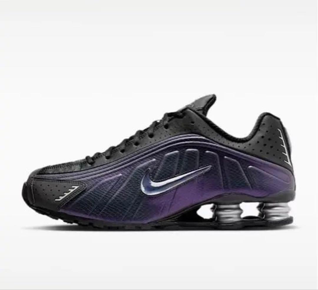 靴 Shox R4 Black llic Silver