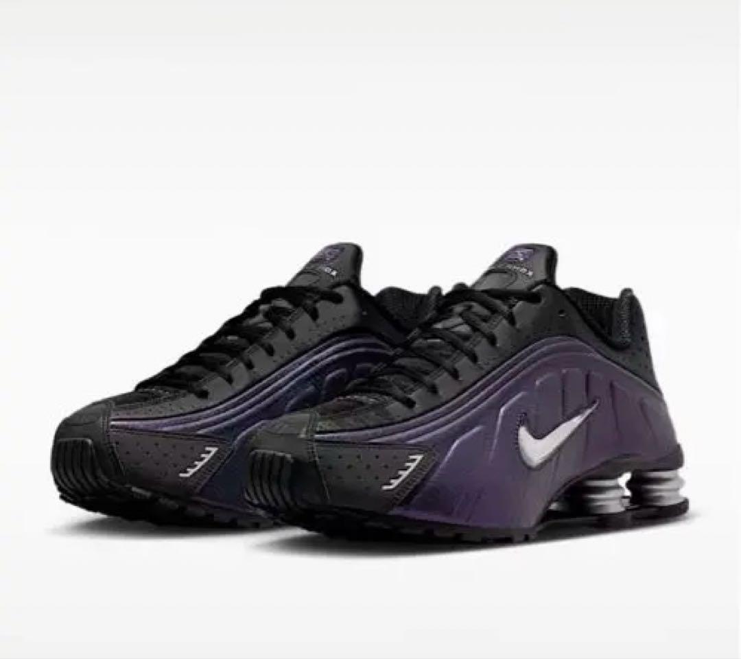 靴 Shox R4 Black llic Silver