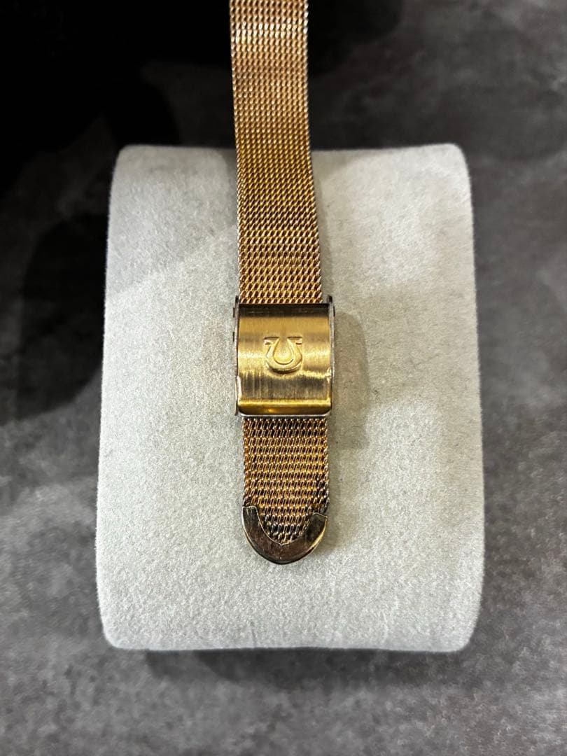 【OH・動作確認済】OMEGA 10金GF　手巻き時計　ゴールドメッシュバンド