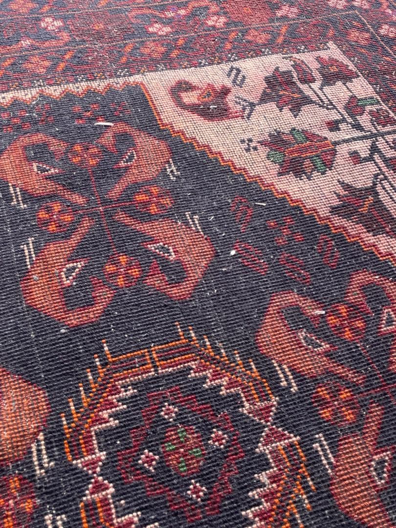 ペルシャ絨毯・148×113 セミアンティーク　ラグ　1970年代　草花文様