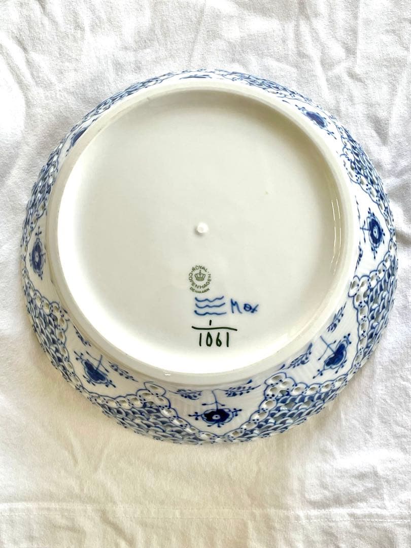 ロイヤルコペンハーゲン ブルーフルーテッドダブルレースフルーツバスケット