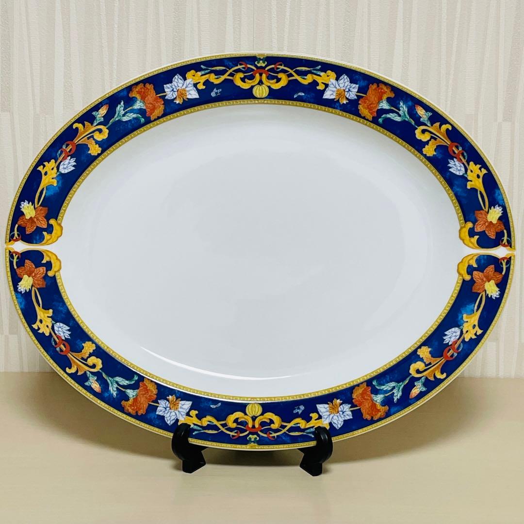 BERNARDAUD ベルナルド Roma bleu オーバルプレート 皿 楕円