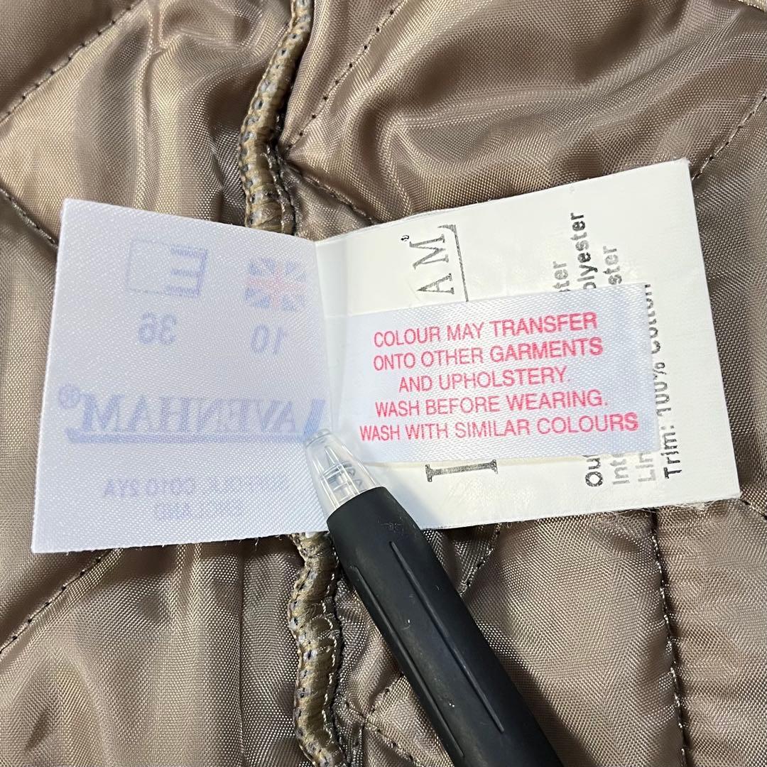 【美品】LAVENHAM ラベンハム キルティングベスト フード ブラック M