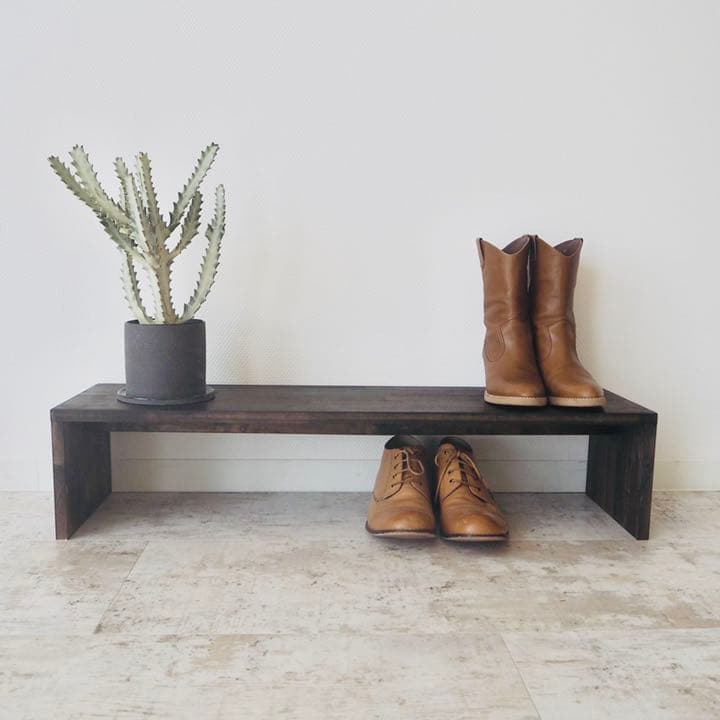 木目を活かしたコの字シューズラック / オーダーメイド