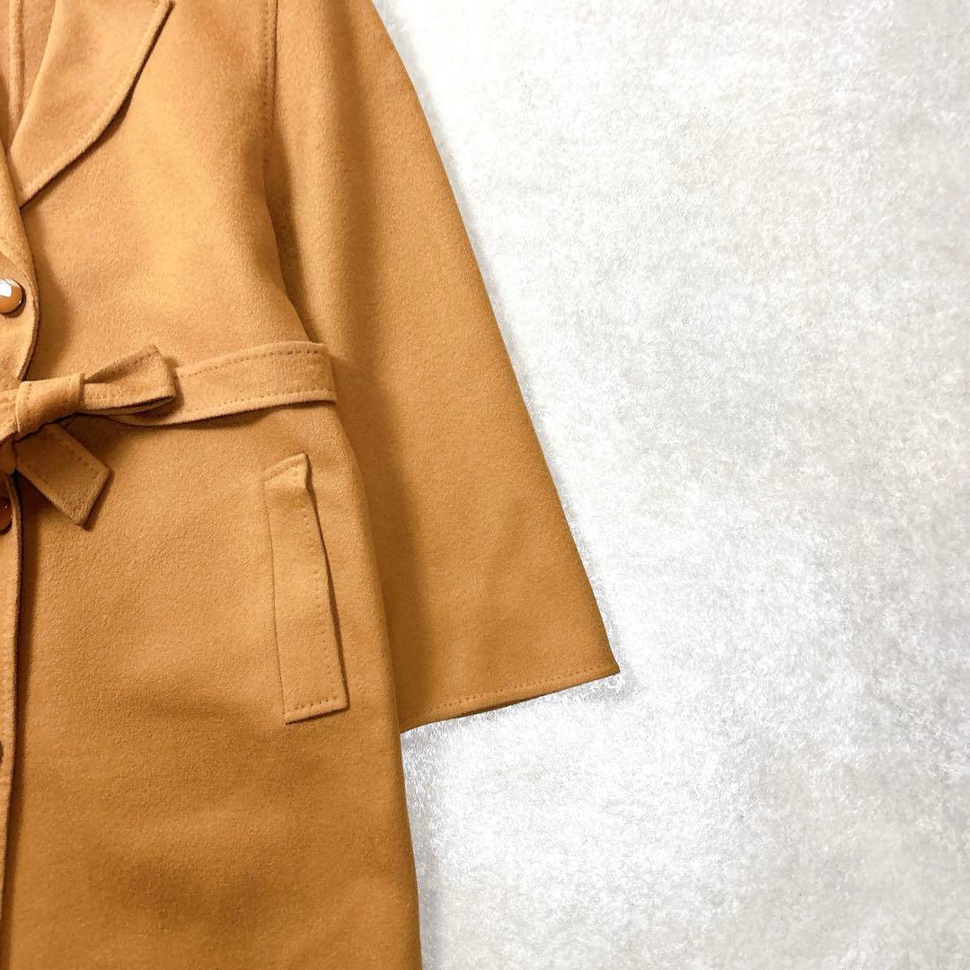 スイス製　キャメル　カシミヤ100% ロングリバーコート　ダブルフェイスコート