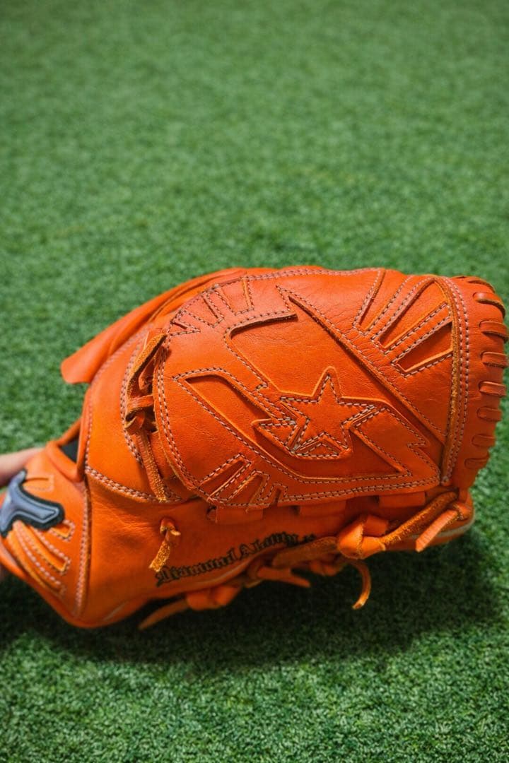 期間限定値下げ‼️オレンジ レザー 野球グローブ 右手用