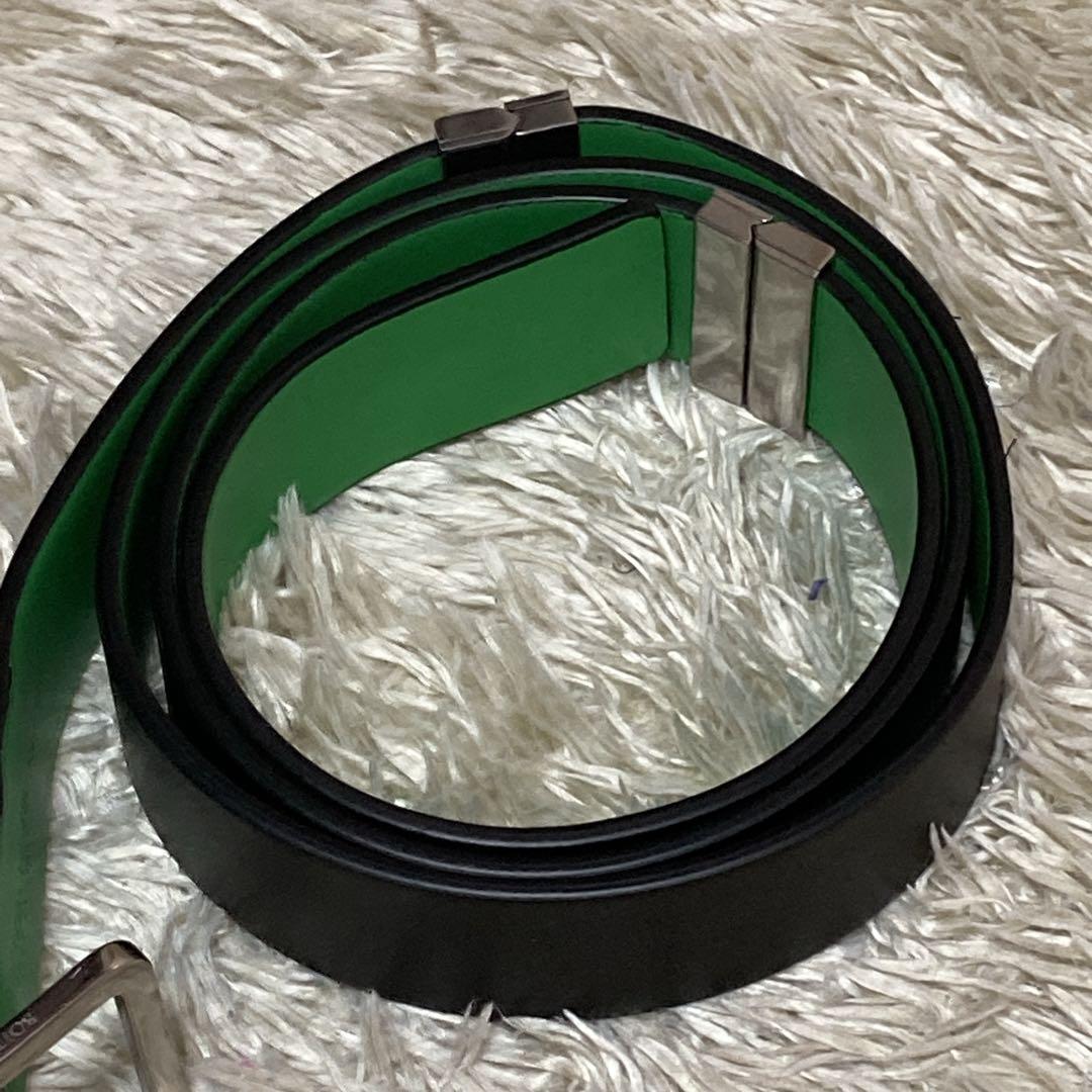 タグ&袋付き❗️新品未使用✨ボッテガヴェネタ　レザーベルト　リバーシブル　黒×緑